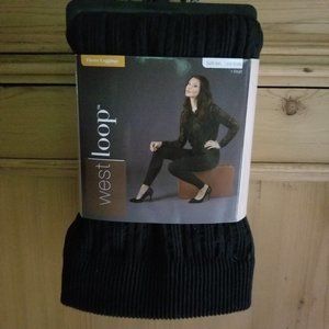 NEW WEST LOOP BLACK TEXTURED FLEECE LEGGINGS